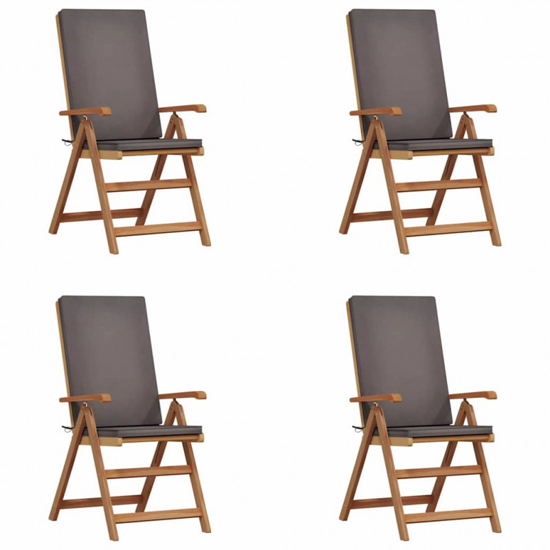 Krzesło Ogrodowe 4 pcs Brązowy i szary 57 x 71,5 x 104 cm