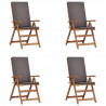 Krzesło Ogrodowe 4 pcs Brązowy i szary 57 x 71,5 x 104 cm