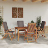 Krzesło Ogrodowe 4 pcs Brązowy i szary 57 x 71,5 x 104 cm