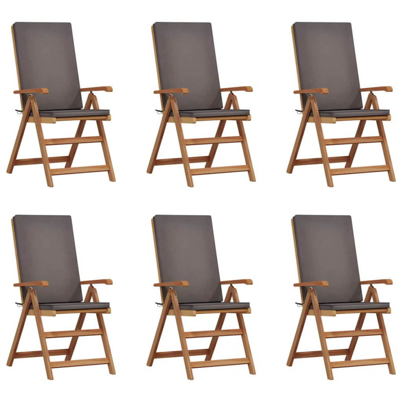 Krzesło Ogrodowe 6 pcs Brązowy i szary 57 x 71,5 x 104 cm