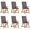 Krzesło Ogrodowe 6 pcs Brązowy i szary 57 x 71,5 x 104 cm