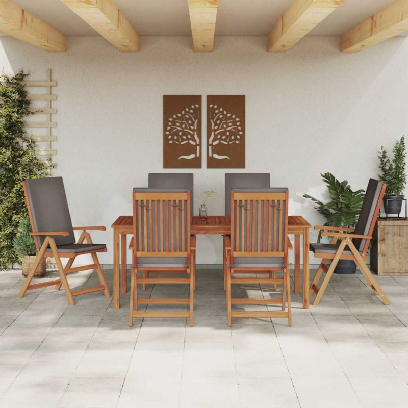 Krzesło Ogrodowe 6 pcs Brązowy i szary 57 x 71,5 x 104 cm