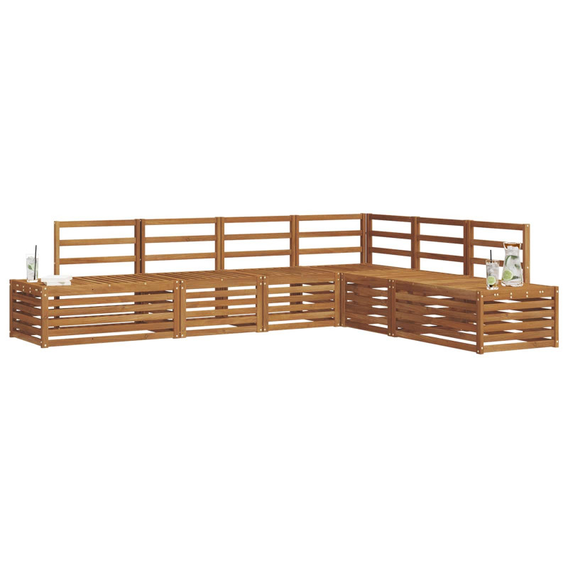 Zestaw sof na zewnątrz 6 Sztuka Naturalny Lite Drewno Akacji
