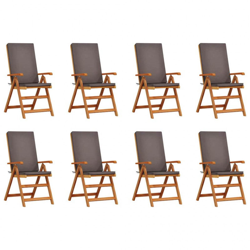 Krzesło Ogrodowe 8 pcs Brązowy i szary 57 x 71,5 x 104 cm