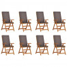 Krzesło Ogrodowe 8 pcs Brązowy i szary 57 x 71,5 x 104 cm