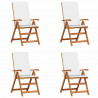 Krzesło Ogrodowe 4 pcs Brązowy i biały 57 x 71,5 x 104 cm