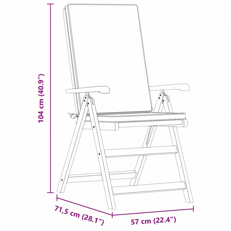 Krzesło Ogrodowe 4 pcs Brązowy i biały 57 x 71,5 x 104 cm