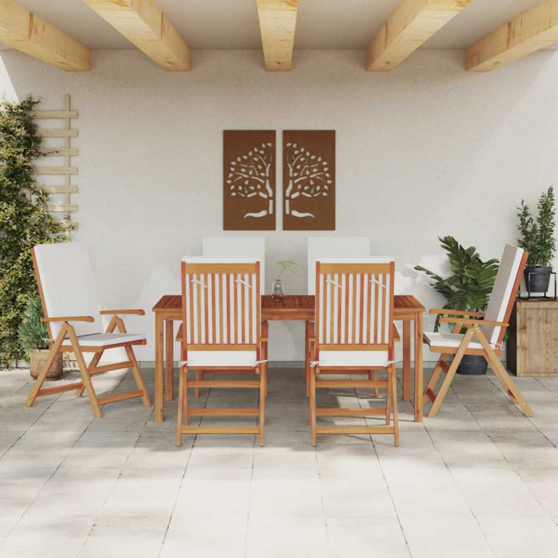 Krzesło Ogrodowe 6 pcs Brązowy i biały 57 x 71,5 x 104 cm