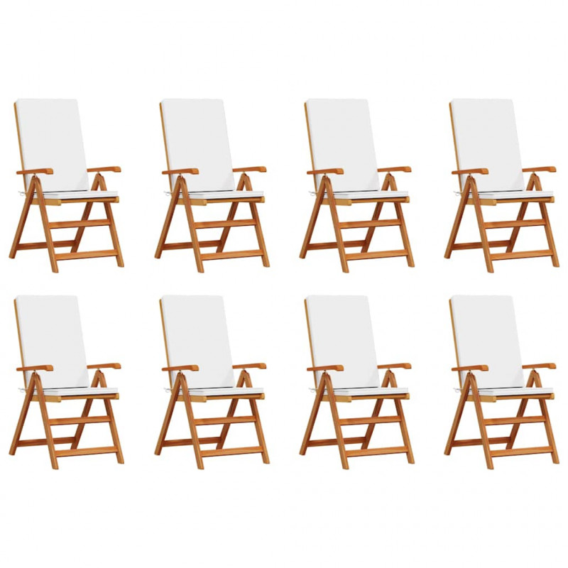 Krzesło Ogrodowe 8 pcs Brązowy i biały 57 x 71,5 x 104 cm