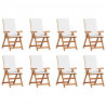 Krzesło Ogrodowe 8 pcs Brązowy i biały 57 x 71,5 x 104 cm