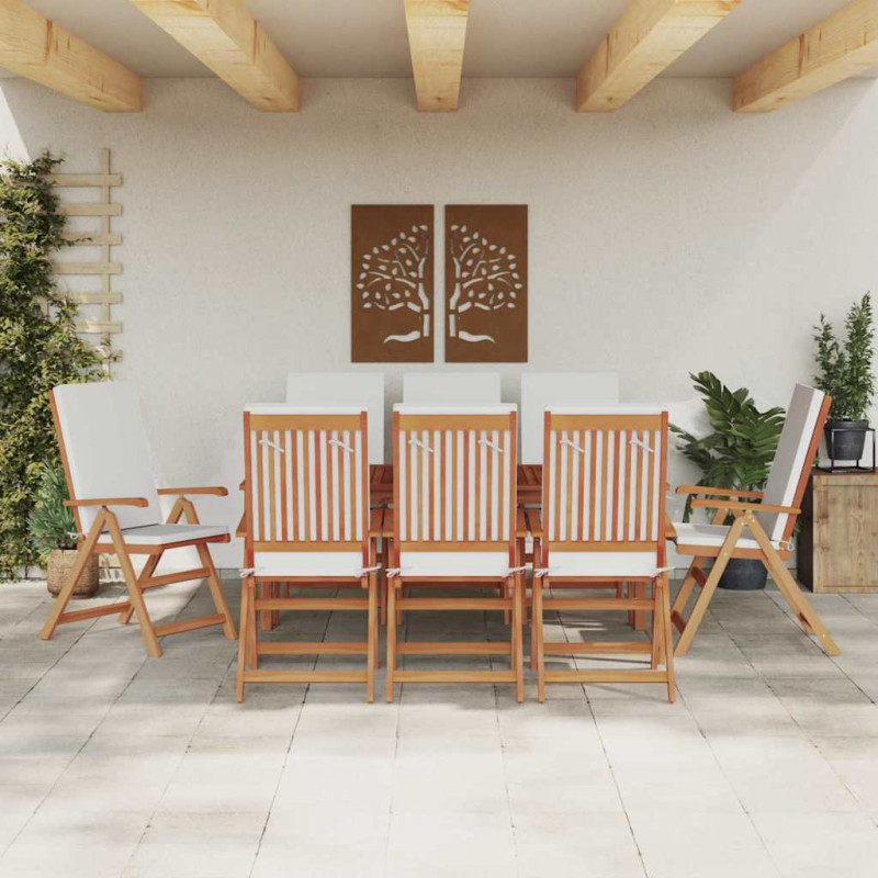 Krzesło Ogrodowe 8 pcs Brązowy i biały 57 x 71,5 x 104 cm