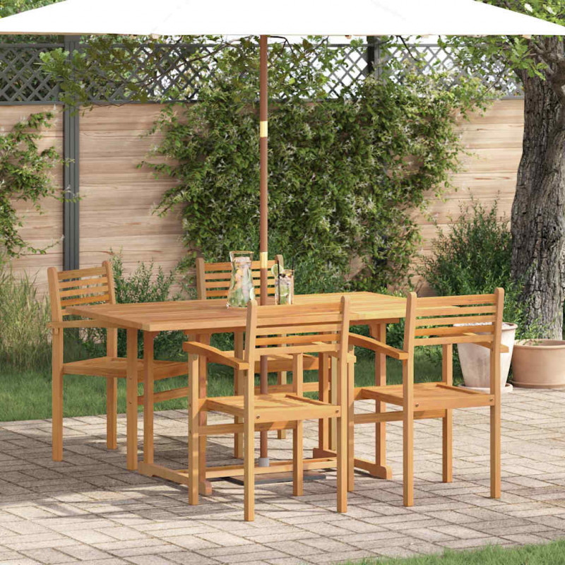 Zestaw do jadalni w ogrodzie 5 pcs Naturalny Lite Drewno Akacji