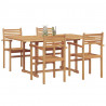 Zestaw do jadalni w ogrodzie 5 pcs Naturalny Lite Drewno Akacji