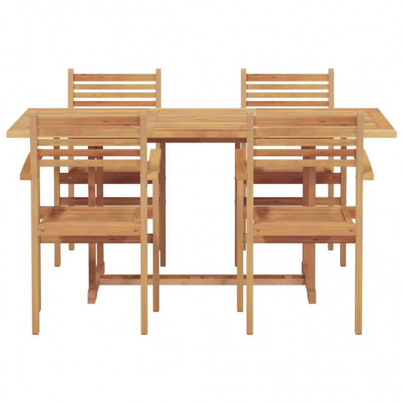 Zestaw do jadalni w ogrodzie 5 pcs Naturalny Lite Drewno Akacji