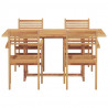 Zestaw do jadalni w ogrodzie 5 pcs Naturalny Lite Drewno Akacji