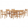 Zestaw do jadalni w ogrodzie 7 pcs Naturalny Lite Drewno Akacji