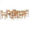 Zestaw do jadalni w ogrodzie 7 pcs Naturalny Lite Drewno Akacji