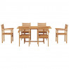Zestaw do jadalni w ogrodzie 7 pcs Naturalny Lite Drewno Akacji