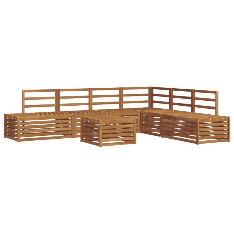 Zestaw sof na zewnątrz 7 Sztuka Naturalny Lite Drewno Akacji