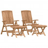 Zestaw do jadalni w ogrodzie 4 pcs Brązowy Lite drewno teakowe