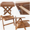 Zestaw do jadalni w ogrodzie 4 pcs Brązowy Lite drewno teakowe