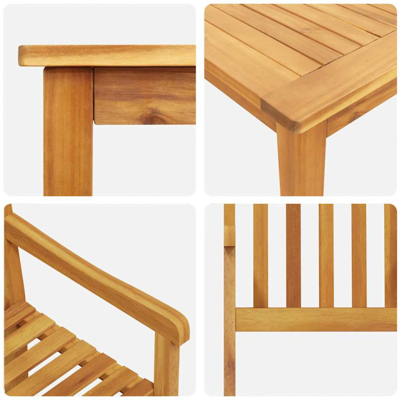 Zestaw do jadalni w ogrodzie 5 pcs Brązowy Lite Drewno Akacji