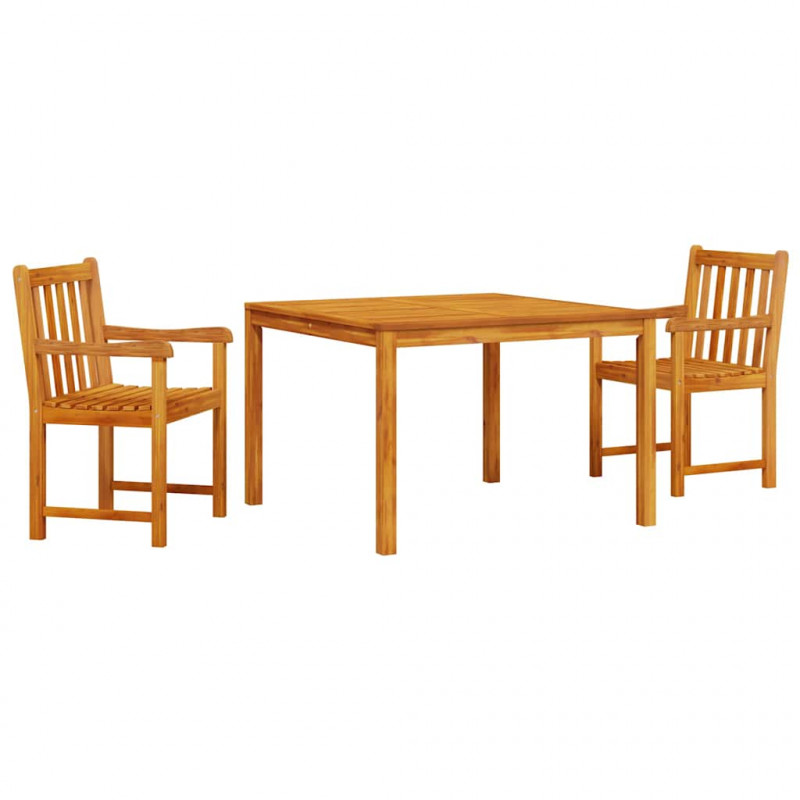 Zestaw do jadalni w ogrodzie 3 pcs Brązowy Lite drewno akacjowe
