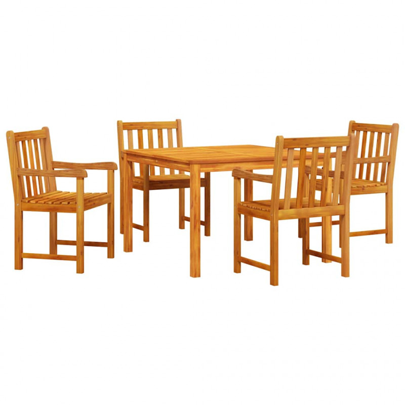 Zestaw do jadalni w ogrodzie 5 pcs Brązowy Lite drewno akacjowe