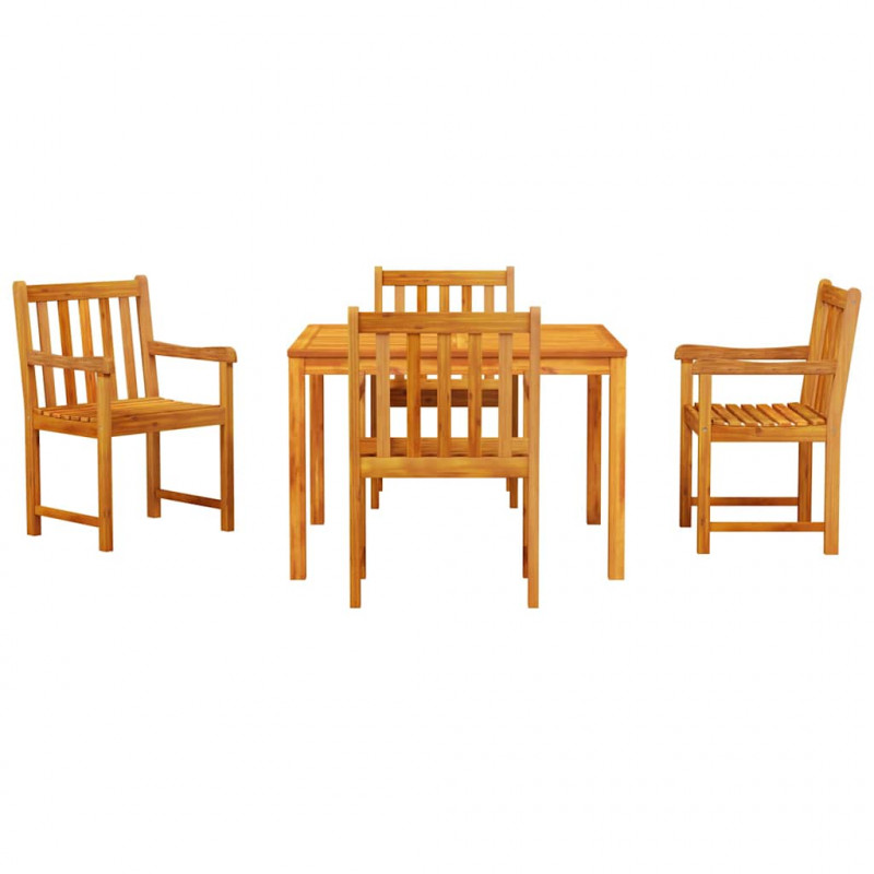 Zestaw do jadalni w ogrodzie 5 pcs Brązowy Lite drewno akacjowe