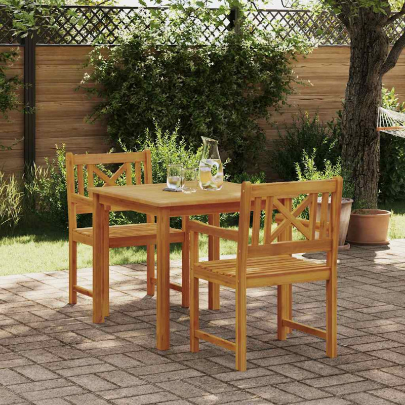 Zestaw do jadalni w ogrodzie 3 pcs Brązowy Lite drewno akacjowe
