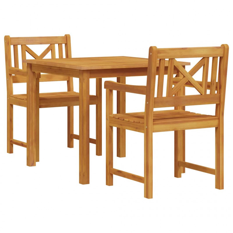 Zestaw do jadalni w ogrodzie 3 pcs Brązowy Lite drewno akacjowe