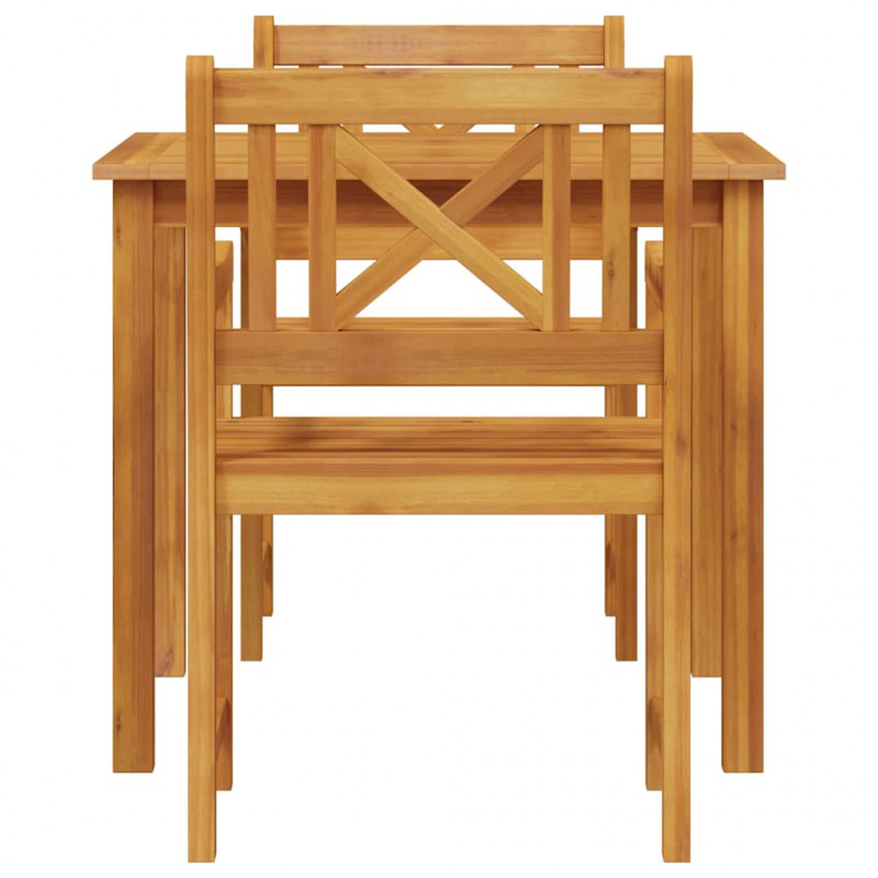 Zestaw do jadalni w ogrodzie 3 pcs Brązowy Lite drewno akacjowe