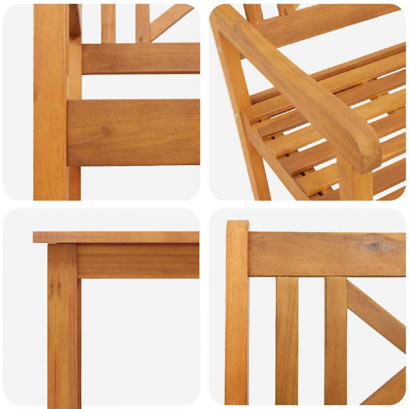 Zestaw do jadalni w ogrodzie 3 pcs Brązowy Lite drewno akacjowe