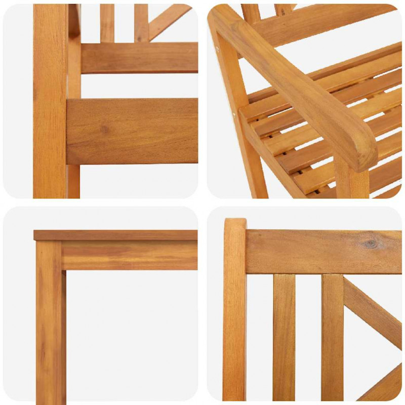Zestaw do jadalni w ogrodzie 3 pcs Brązowy Lite drewno akacjowe