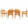Zestaw do jadalni w ogrodzie 7 pcs Brązowy Lite Drewno Akacji