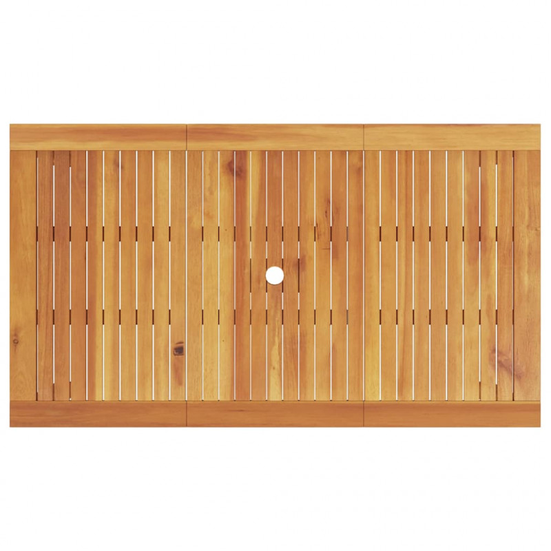 Zestaw do jadalni w ogrodzie 7 pcs Brązowy Lite Drewno Akacji