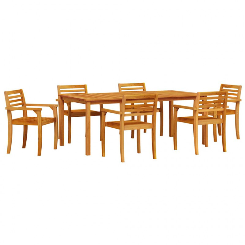 Zestaw do jadalni w ogrodzie 9 pcs Brązowy Lite Drewno Akacji