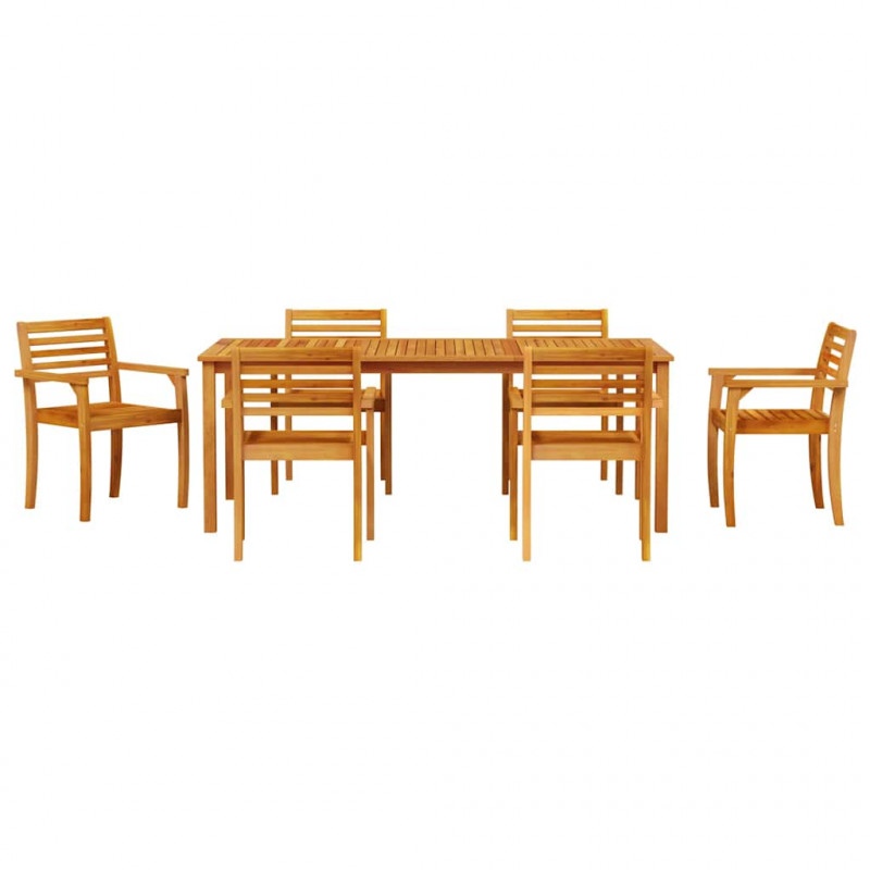 Zestaw do jadalni w ogrodzie 9 pcs Brązowy Lite Drewno Akacji