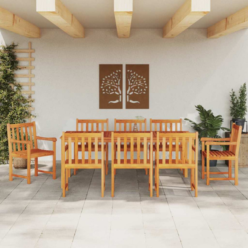 Zestaw do jadalni w ogrodzie 7 pcs Brązowy Lite Drewno Akacji
