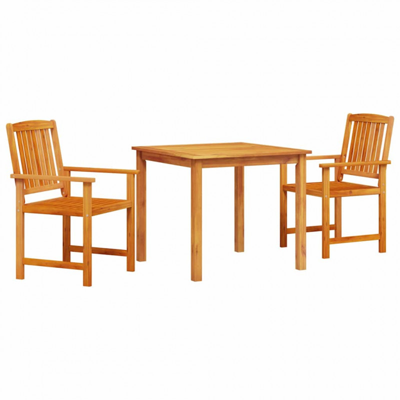 Zestaw do jadalni w ogrodzie 3 pcs Brązowy Lite Drewno Akacji