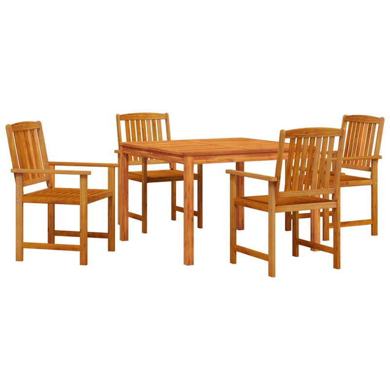 Zestaw do jadalni w ogrodzie 5 pcs Brązowy Lite Drewno Akacji