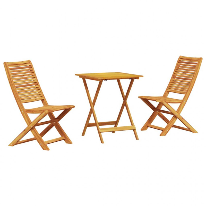 Składany zestaw bistro 3 pcs Brązowy Lite Drewno Akacji
