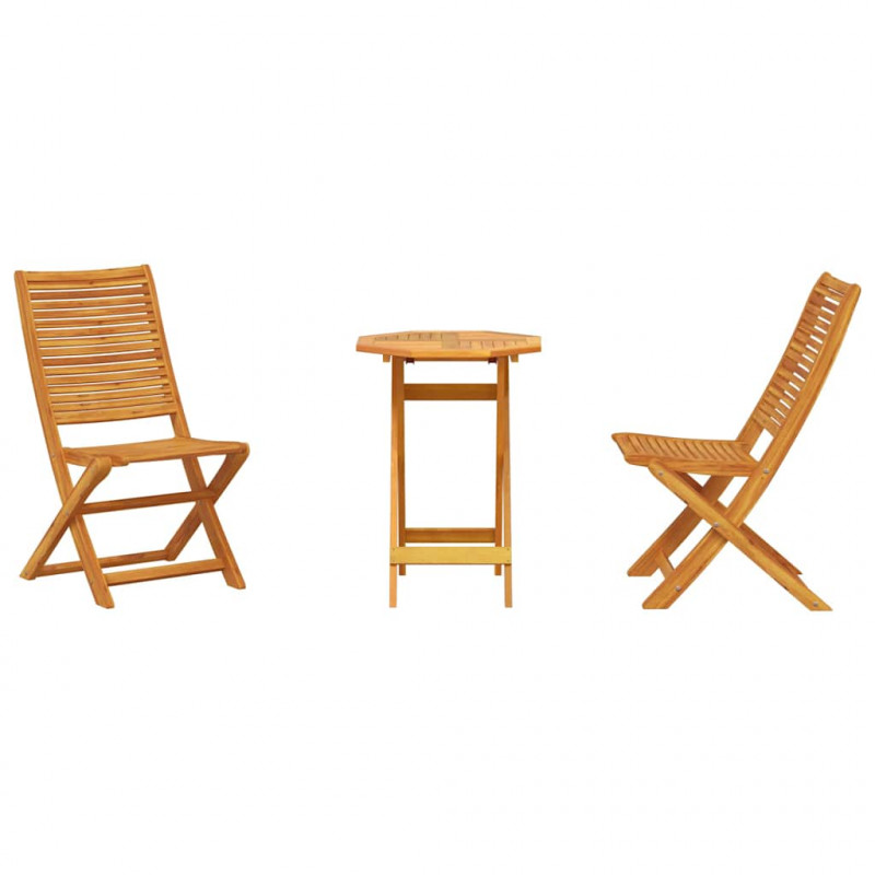 Składany zestaw bistro 3 pcs Brązowy Lite Drewno Akacji