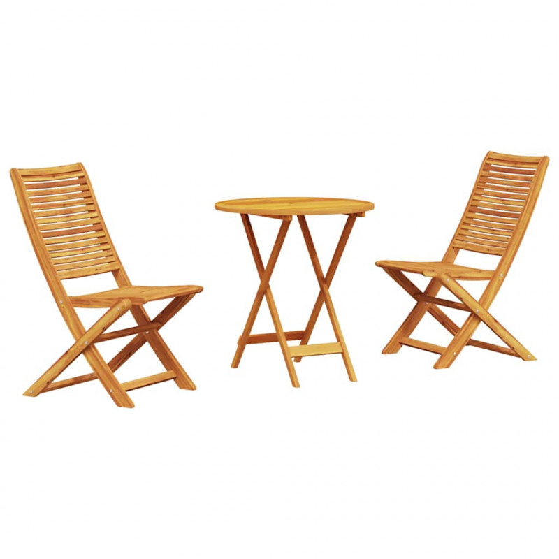 Składany zestaw bistro 3 pcs Brązowy Lite Drewno Akacji