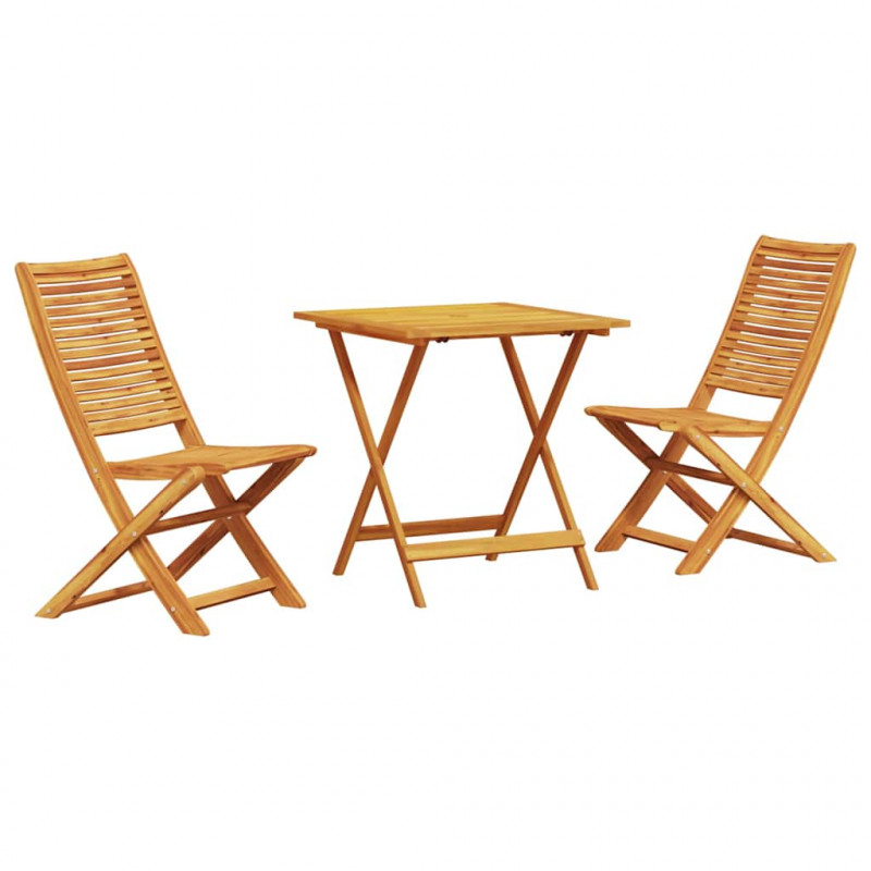 Składany zestaw bistro 3 pcs Brązowy Lite Drewno Akacji