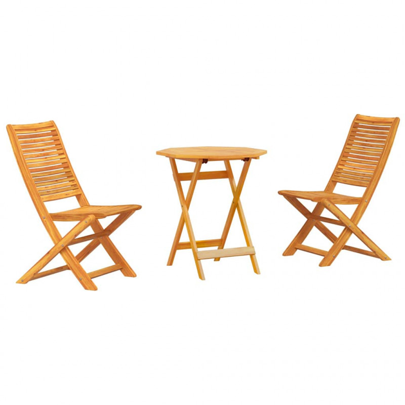 Składany zestaw bistro 3 pcs Brązowy Lite Drewno Akacji