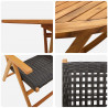 Zestaw do jadalni w ogrodzie 5 pcs Czarny Lite Drewno Akacji