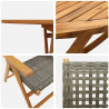Zestaw do jadalni w ogrodzie 5 pcs Szary Lite Drewno Akacji