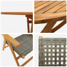 Zestaw do jadalni w ogrodzie 7 pcs Szary Lite Drewno Akacji