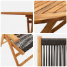 Zestaw do jadalni w ogrodzie 5 pcs Czarny Lite Drewno Akacji